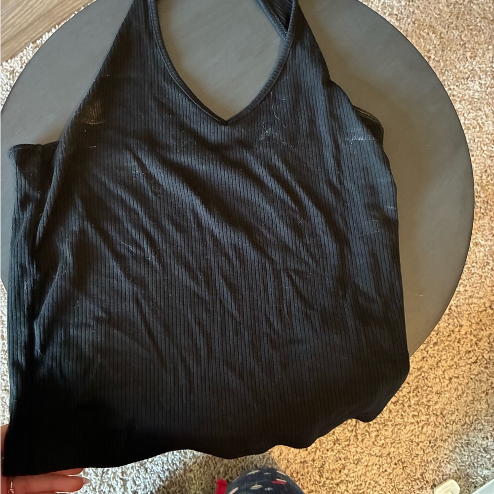 American Eagle Outfitters Black Ribbed Tank Top